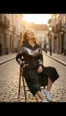 Black & Silver Waterproof Jacket  – Wear It as a Dress or Jacket!| ديسكو