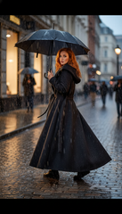 Heavy Wool Hooded Coat with Belt – Available in Black & Beige| لونج