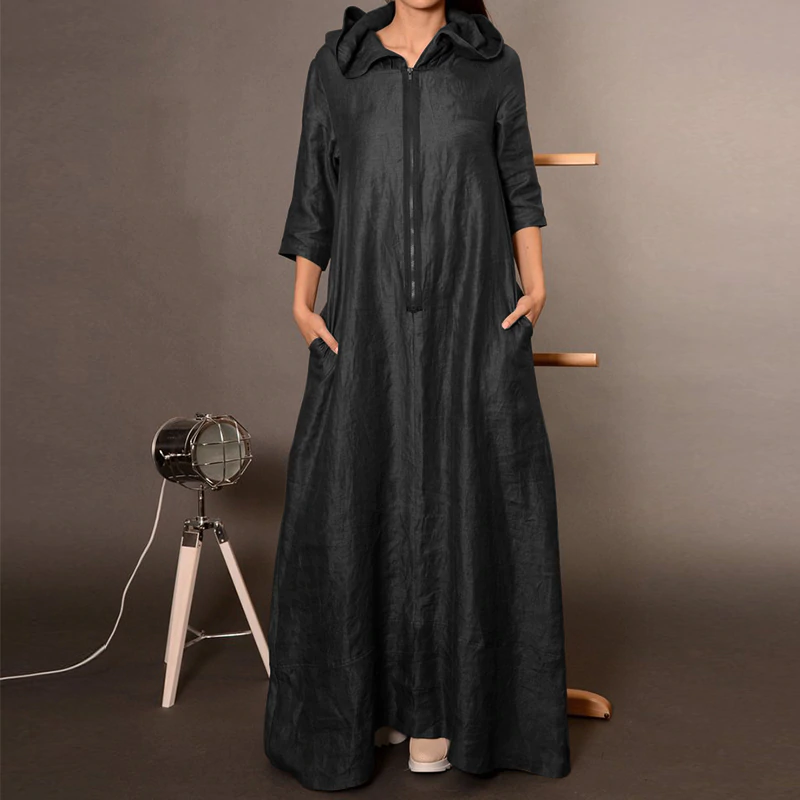 Long Waterproof Kaftan with Zipper – Practical & Stylish in All Sizes! تفته