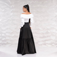 Long Maxi Skirt with Zipper & Button – Waterproof Fabric, All Sizes! جيب فرنس