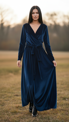 Turkish Velvet Wrap Dress  – Perfect for Any Occasion | راب قطيفه