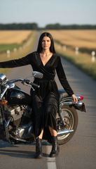 Turkish Velvet Wrap Dress  – Perfect for Any Occasion | راب قطيفه