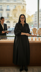 Black Oversized Dress with Balloon Sleeves | بالون