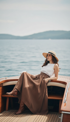 Linen Cloche Skirt with Hidden Pockets |كلوش