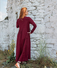 Frill Dress with Front & Back Ruffles: A Unique Italian Linen Design