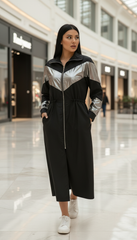 Black & Silver Waterproof Jacket  – Wear It as a Dress or Jacket!| ديسكو
