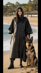 🖤 Waterproof Oiled Oversize Jacket with Large Hood – Black Only| لامع