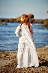 Frill Dress with Front & Back Ruffles: A Unique Italian Linen Design