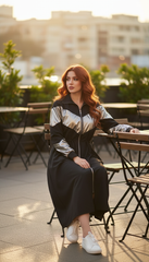 Black & Silver Waterproof Jacket  – Wear It as a Dress or Jacket!| ديسكو