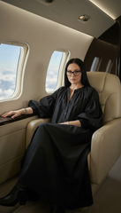 Black Oversized Dress with Balloon Sleeves | بالون