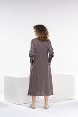 Luxurious Italian Linen Dress – Elegant Wrinkle-Resistant Design with Hidden Pockets