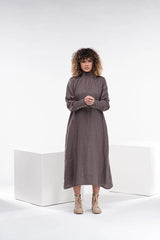 Luxurious Italian Linen Dress – Elegant Wrinkle-Resistant Design with Hidden Pockets