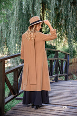 Camel Wool Dress with Oversized Scarf – Ultimate Warmth & Timeless Style