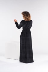 Elegant Turkish Velvet Wrap Dress for Women – Perfect for Any Occasion