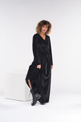 Elegant Turkish Velvet Wrap Dress for Women – Perfect for Any Occasion