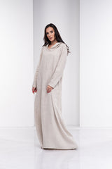Kafftan with Hoodie  - Linen | سويت شيرت