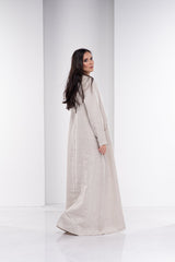 Kafftan with Hoodie  - Linen | سويت شيرت