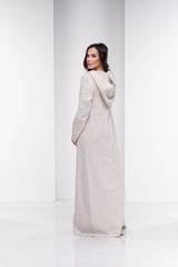 Kafftan with Hoodie  - Linen | سويت شيرت