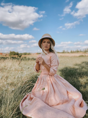 Wrinkle-Resistant Linen Dress – Effortless Elegance & Comfort| عشبي