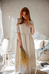 Wrinkle-Resistant Linen Dress – Effortless Elegance & Comfort| عشبي