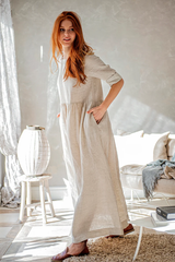 Wrinkle-Resistant Linen Dress – Effortless Elegance & Comfort| عشبي