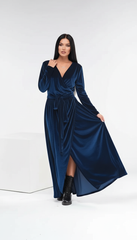 Turkish Velvet Wrap Dress  – Perfect for Any Occasion | راب قطيفه