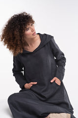 Kafftan with Hoodie  - Linen | سويت شيرت