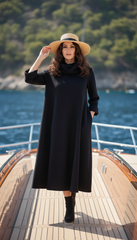 Camel Wool Dress with Oversized Scarf – Warmth & Timeless Style| سبوت