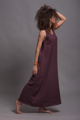 Sleeveless Maxi Dress from Premium Italian Linen – A Wardrobe Essential with Timeless Style| بيزك