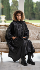 🖤 Waterproof Oiled Oversize Jacket with Large Hood – Black Only| لامع
