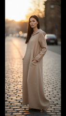 Kafftan with Hoodie  - Linen Treated-Linen  | سويت شيرت