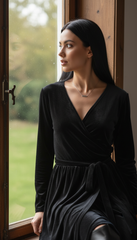 Turkish Velvet Wrap Dress  – Perfect for Any Occasion | راب قطيفه