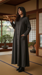 Premium Japanese Kaftan - Linen & Handcrafted Buttons |يابانى