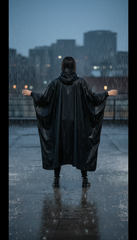 🖤 Waterproof Oiled Oversize Jacket with Large Hood – Black Only| لامع