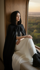 Dura/Chamois Cape: Royal Elegance for Every Occasion | كاب برباط ( اسود  -  احمر
