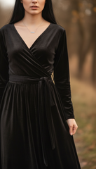 Turkish Velvet Wrap Dress  – Perfect for Any Occasion | راب قطيفه