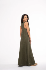 Sleeveless Maxi Dress from Premium Italian Linen – A Wardrobe Essential with Timeless Style