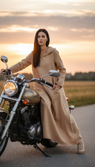 Kafftan with Hoodie  - Linen Treated-Linen  | سويت شيرت