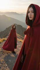 Dura/Chamois Cape: Royal Elegance for Every Occasion | كاب برباط ( اسود  -  احمر