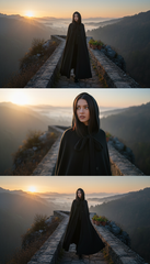 Dura/Chamois Cape: Royal Elegance for Every Occasion | كاب برباط ( اسود  -  احمر