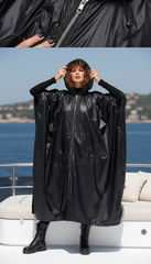 🖤 Waterproof Oiled Oversize Jacket with Large Hood – Black Only| لامع