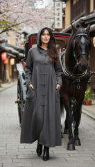 Premium Japanese Kaftan - Linen & Handcrafted Buttons |يابانى