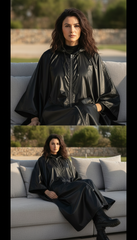 🖤 Waterproof Oiled Oversize Jacket with Large Hood – Black Only| لامع