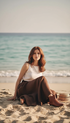 Linen Cloche Skirt with Hidden Pockets |كلوش