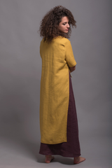 🌸 "Linen Two-Piece Set – Long Back Top & Sleeveless Purple Dress | Pockets & All Sizes!" 🌸| بديل