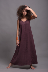 Sleeveless Maxi Dress from Premium Italian Linen – A Wardrobe Essential with Timeless Style| بيزك