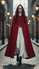 Dura/Chamois Cape: Royal Elegance for Every Occasion | كاب برباط ( اسود  -  احمر