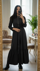 Maxi Dress with Front Zipper & Adjustable Inner Belt  |مشحم سوسته