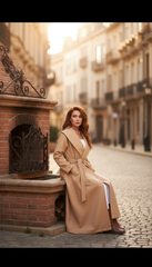 Heavy Wool Hooded Coat with Belt – Available in Black & Beige| لونج