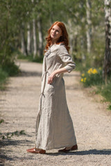 2-Piece Linen Set: Beige Cardigan & Black Dress